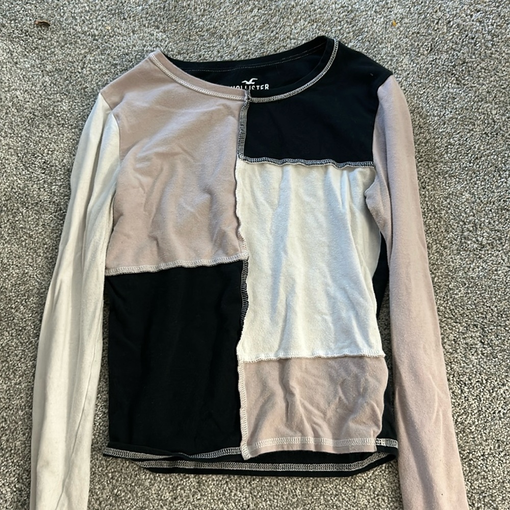 Pink black and white color block women’s hollister top size extra small